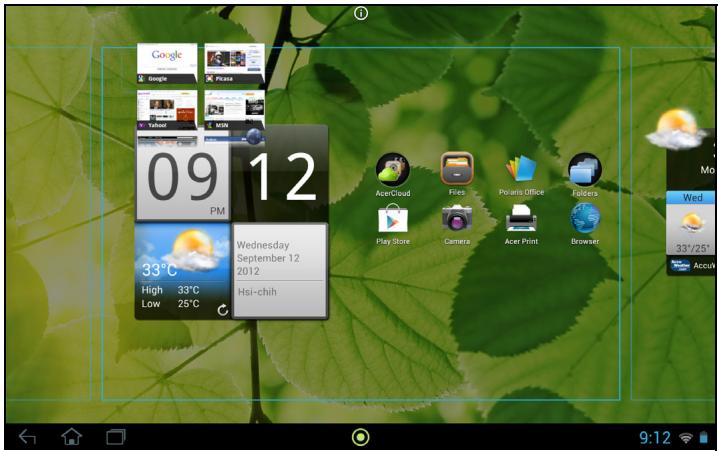 ACER ICONIA TAB W700P - Ajouter ou supprimer des raccourcis ou widgets - 2