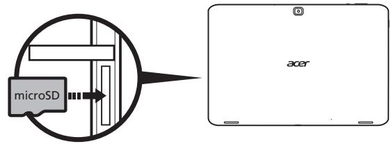 ACER ICONIA TAB W700P - Insérer une carte microSD (option) - 2