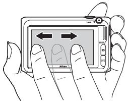 NIKON COOLPIX S6300 - Déplacez le doigt sur l'écran tactile et retirez-le. - 1