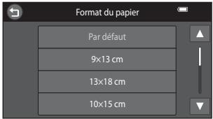 NIKON COOLPIX S6300 - Sélectionnez le format de papier voulu sur l'écran tactile. - 1