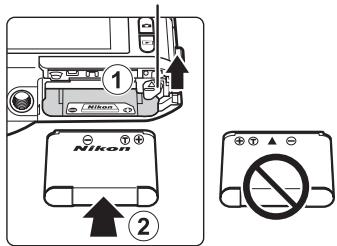 NIKON COOLPIX S6300 - Insérez l'accumulateur EN-EL 19 fourni (accumulateur Li-ion rechargeable). - 1