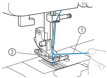 BROTHER DS 140 - Tirez sur le fil de dessus pour faire sortir le fil inférieur. - 1