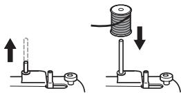 BROTHER J14 - Tirez sur le porte-bobine pour le faire sorting et installez-y une bobine de fil. - 1