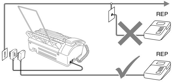 BROTHER FAX-T102 - Ne branchez pas un répondeur ailleurs sur la même ligne téléphonique. - 1
