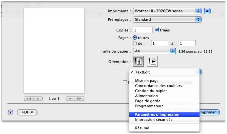 BROTHER HL-3040CN - Choix des options d'impression - 1