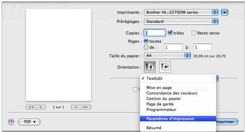 BROTHER HL-2240D - Choix des options d'impression - 1