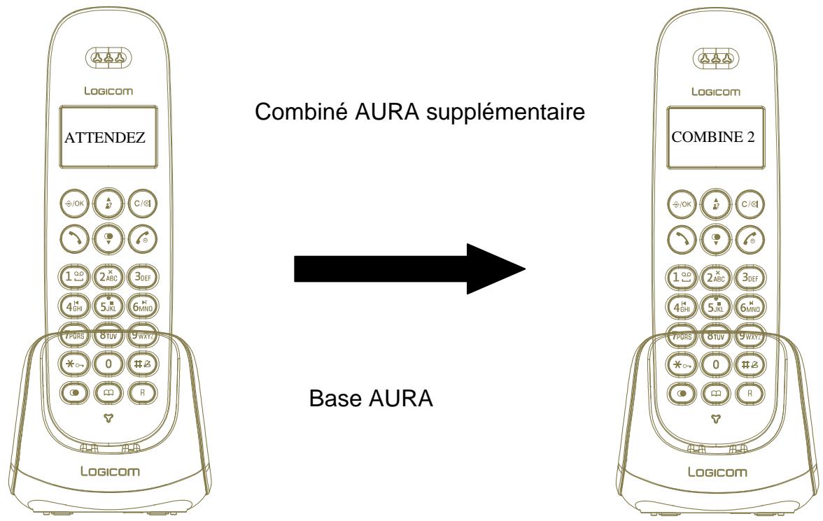 LOGICOM AURA 355T - - Association automatique d'un combiné de la gamme AURA à la base - 1