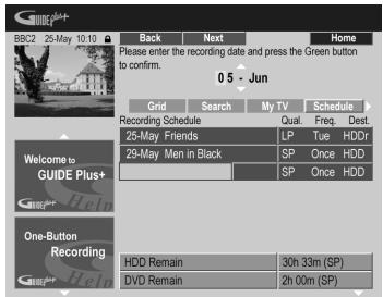 PIONEER DVR-640H-AV (RCS-606H - Réglage du programmeur pour l'enregistrement manuel - 2