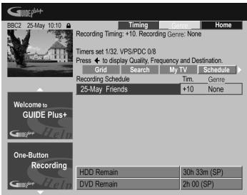 PIONEER DVR-640H-AV (RCS-606H - Appuyez sur  (curseur vers la droite) pour acceder aux options complémentaires d'enregistrement: - 1