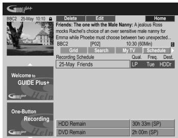 PIONEER DVR-640H-AV (RCS-606H - Mettez en surbrillance le titre gauche de l'enregistrement programme. - 1