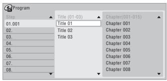 PIONEER DVR-640H-AV (RCS-606H - Sélectionnez 'Program' dans le menu Play Mode, puis 'Input/Edit Program'. - 1