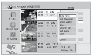PIONEER DVR-640H-AV (RCS-606H - Mettez en surbrillance le titre à nommer (ou à renomer). - 2