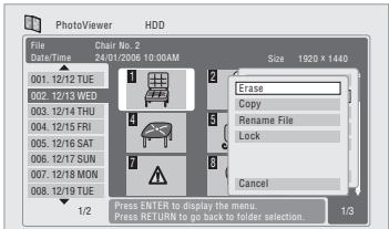 PIONEER DVR-640H-AV (RCS-606H - Effacement d'un fichier ou d'un dossier - 2