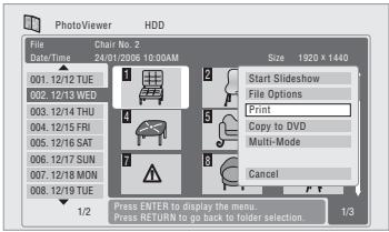 PIONEER DVR-640H-AV (RCS-606H - Sélectionnez 'Print' sur le menu. - 2