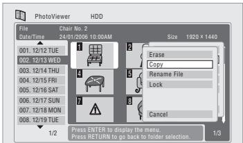 PIONEER DVR-640H-AV (RCS-606H - Sélectionnez 'Copy' ou 'Copy Folder Contents'. - 2