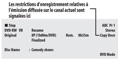PIONEER DVR-640H-AV (RCS-606H - Affichage des informations concernant le disque dur ou le disque charge - 3