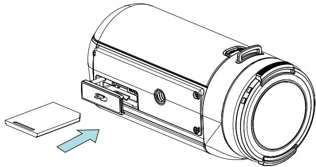 TOSHIBA CAMILEO X400 - Insertion et retrait d'une carte SD (facultatif) - 1