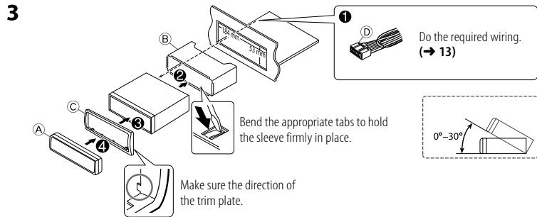JVC KD-R441 - Installing the unit (in-dash mounting) - 3
