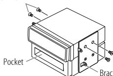 JVC KD-R441 - When installing without the mounting sleeve - 1