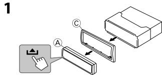 JVC KD-R441 - Installing the unit (in-dash mounting) - 1
