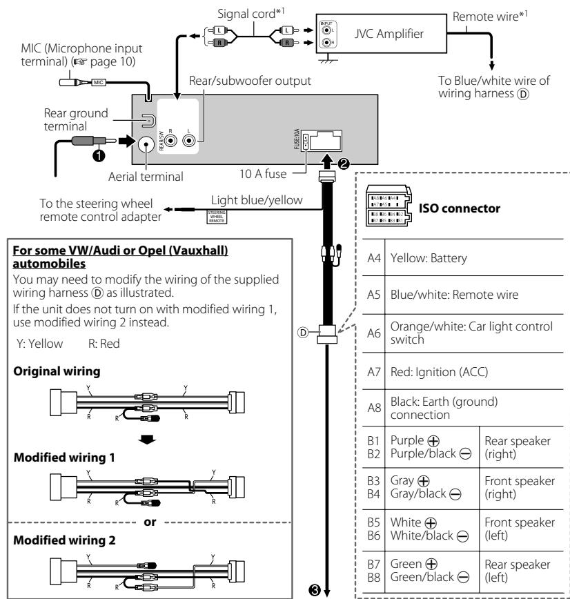 JVC KD-X250BT - Wiring connection - 1