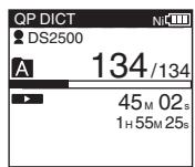 OLYMPUS DS 2500 - Appuyez sur la touche ERASE au point où commencer l'effacement. - 1