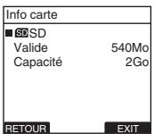 OLYMPUS DS 2500 - Vérification des informations de la carte [Info carte] - 1