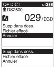OLYMPUS DS 2500 - Effacement de tous les fichiers d'un dossier - 1