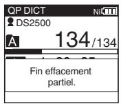 OLYMPUS DS 2500 - Appuyez sur la touche ERASE pour confirmer l'effacement. - 3