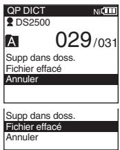 OLYMPUS DS 2500 - Effacement d'un fichier - 1