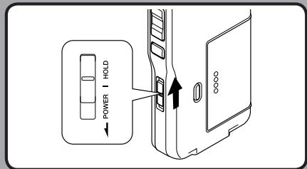 OLYMPUS DS 2500 - Glissez le commutateur POWER/HOLD en position HOLD. - 1