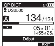 OLYMPUS DS 2500 - Appuyez sur la touche ERASE au point ou arrêté l'enregistrement. - 1