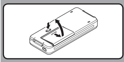 OLYMPUS DS 2500 - Insertion des piles - 2