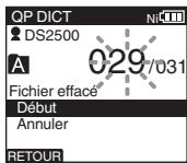 OLYMPUS DS 2500 - Effacement d'un fichier - 2