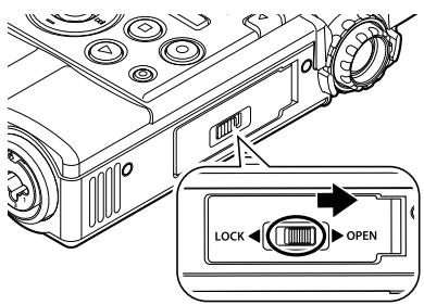 OLYMPUS LS-100 - Insertion de la carte SD - 1