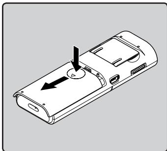 OLYMPUS VN-712PC - Insertion des piles - 1