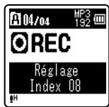 OLYMPUS VN-712PC - Quand l'enregistreur est en mode d'enregistrement ou de lecture, appuyez sur la touche FOLDER/ INDEX. - 1