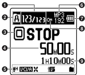OLYMPUS VN-712PC - Lorsque la [Taille lettres] est définie sur [Grand] - 1