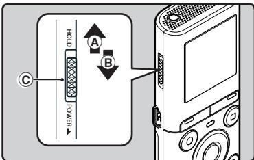 OLYMPUS VN-712PC - Régléz le mode HOLD de l'enregistreur (A) - 1