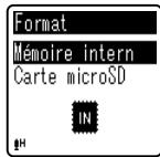 OLYMPUS VN-711PC - Appuyez sur la touche + ou - pour selectionner le support d'enregistrement à formater, puis appuyez sur la touche OK. - 1