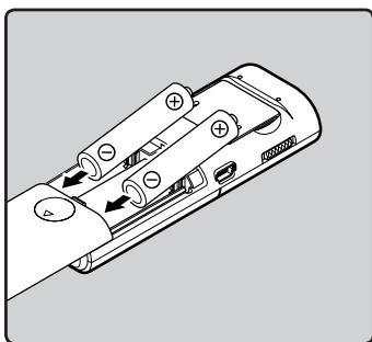 OLYMPUS VN-711PC - Insertion des piles - 2