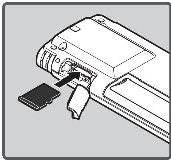 OLYMPUS WS-650S - Insertion d'une carte microSD - 2