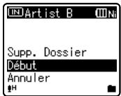 OLYMPUS WS-650S - Appuyez sur la touche + pourCHOISIR [Début]. - 1