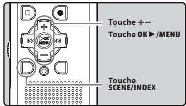 OLYMPUS WS-650S - Réglage d'une marque index ou d'une marque temp - 1