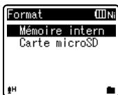 OLYMPUS WS-650S - Appuyez sur la touche + ou - pour désirir le support d'enregistrement à formater. - 1