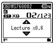 OLYMPUS WS-650S - Changement de la vitesse de lecture - 3