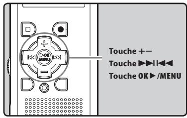 OLYMPUS WS-650S - Méthode de paramétrage du menu - 1