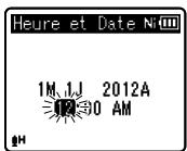 OLYMPUS WS-811 DNS - Appuyez sur la touche▶l ou ↓ pour sélectionner l'élément à configurer. - 1