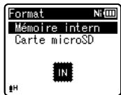 OLYMPUS WS-812 - Appuyez sur la touche + ou - pour désirir le support d'enregistrement à formater. - 1
