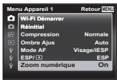 OLYMPUS TG-4 - Utilisez (molette principale) pour sélectionner le sous-menu 2 souhaité puis appuyez sur la touche () - 1